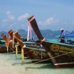 Boats on a beach in Asia